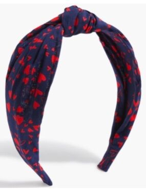 J Crew Twisted Knot Headband Navy & Red